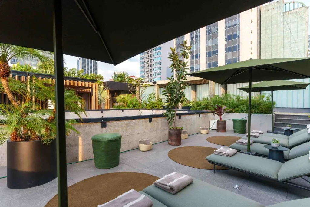 Hotel Volga lifestyle hotel mexico city outdoor lounge area